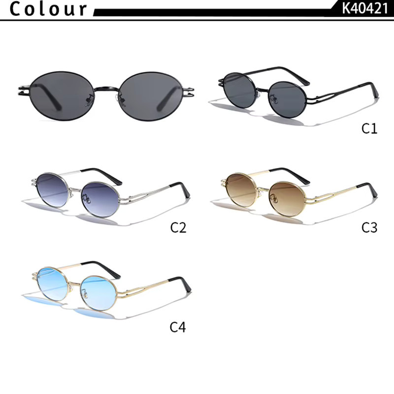 HBK Sonnenbrille Punk, Vollrand, Round, Metall, Unisex - Bild 3