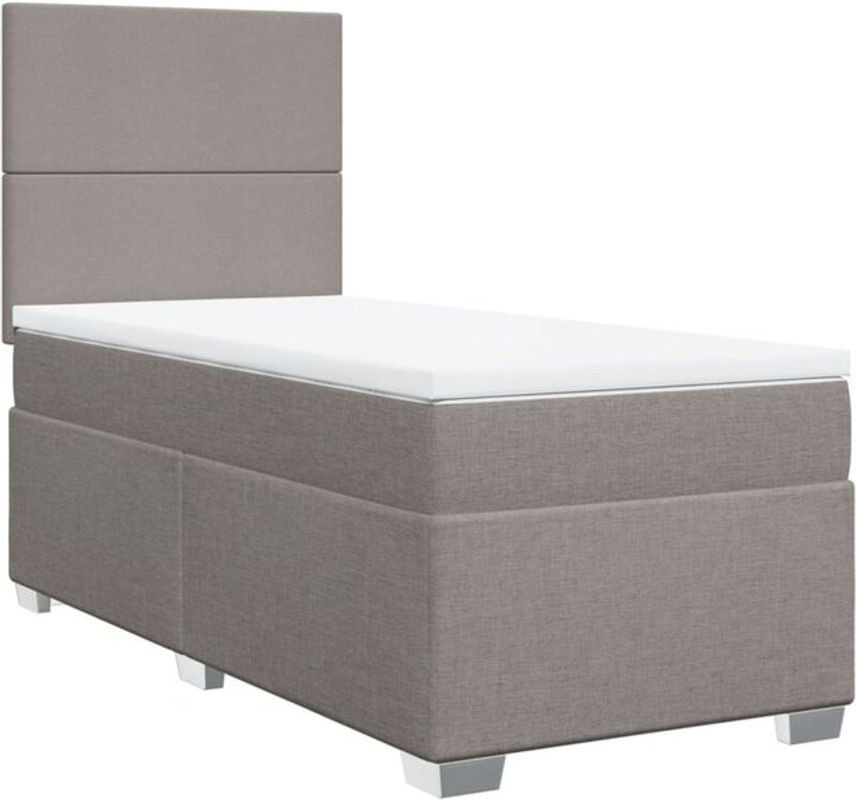 vidaxl Boxspringbett mit Matratze aus Stoff in Taupe meliert, B/T/H: 80 x 200 x 140,5 cm - Bild 1