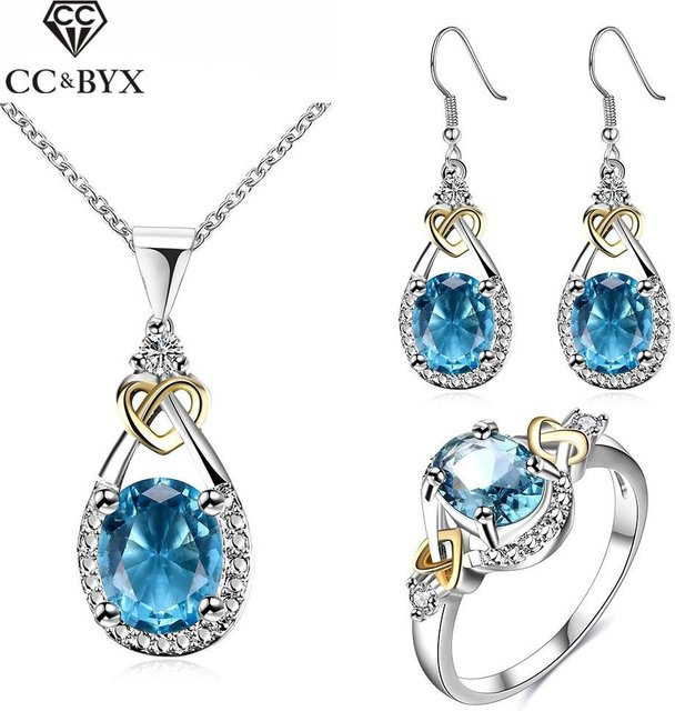 Allbestart Schmuck-Set, 925 Silber, Zirkonia, Vintage, Damen - Bild 1