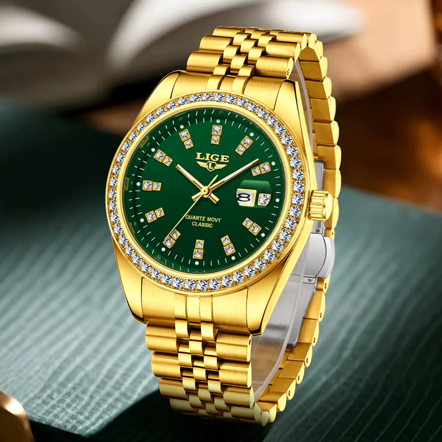 LIGE Armbanduhr Quarz, Edelstahl, Herren, Wasserdicht, Datum - Bild 2