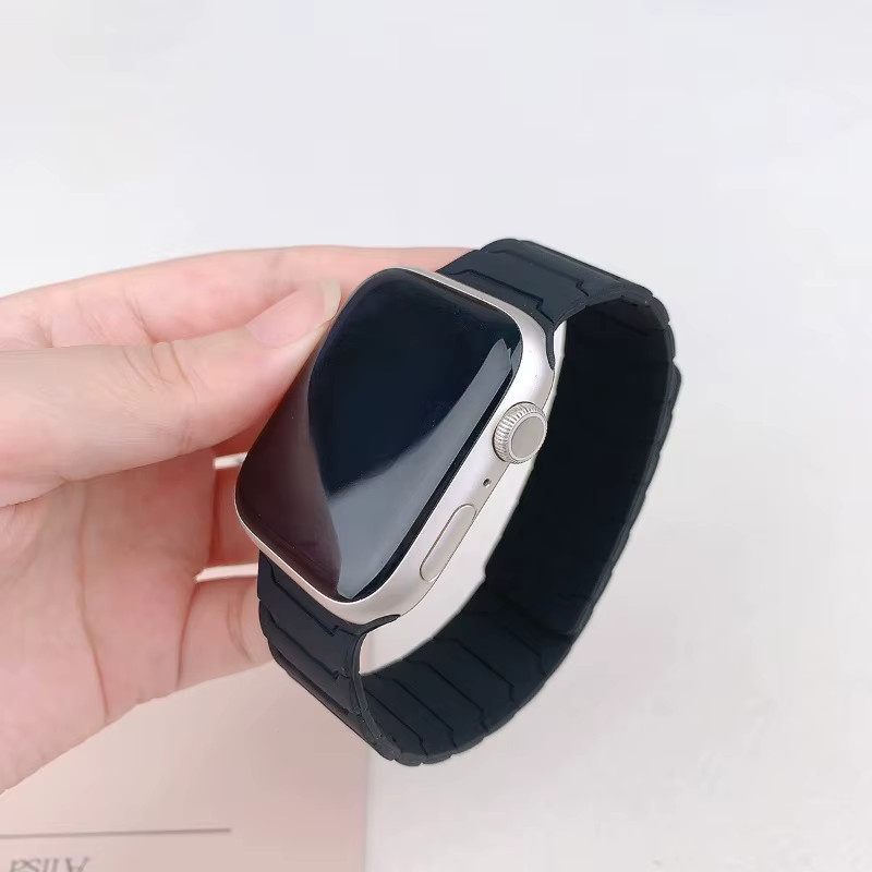 CAOWTAN Uhrenarmband Silikon, Magnetisch, Schwarz, Unisex - Bild 2
