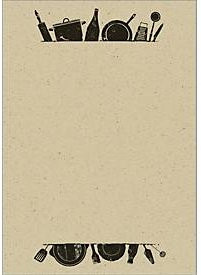 SIGEL Motivpapier Kitchen utensils, DIN A4, 100 Blatt, beige, Graspapier, 100 g/m² - Bild 1