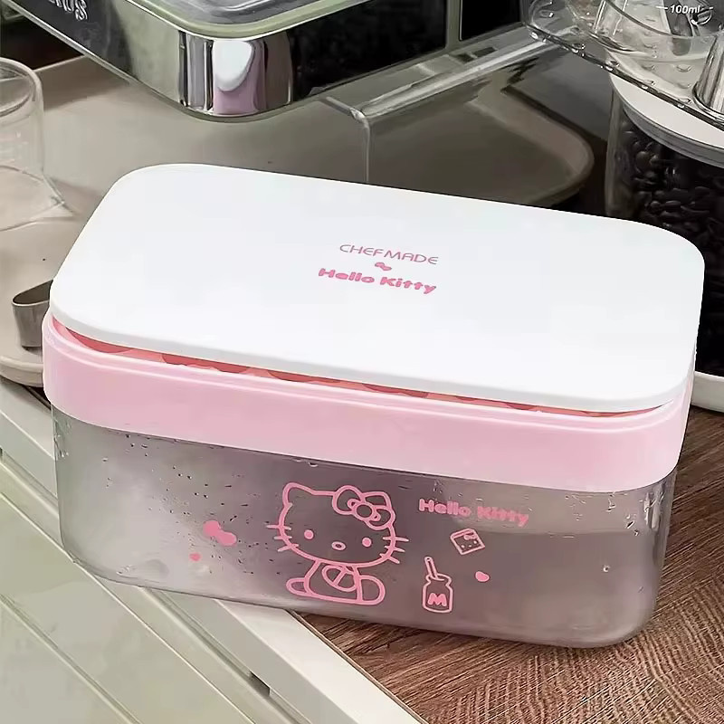 Sanrio Hello Kitty Eiswürfelform aus Silikon mit Deckel in Pink - Bild 2