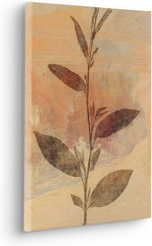 Komar Canvasbild Pressed Leaves Wandbild mit floralem Naturmotiv in Gelb und Beige, B/H: 40 x 40 cm - Bild 1
