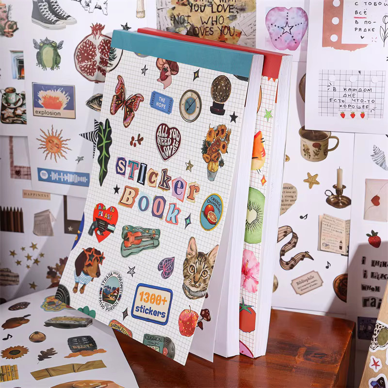 Moment Papier-Scrapbooking-Stickerbuch mit 50 Mustern aus Tieren, Pflanzen und Früchten in Multicolour für DIY-Bastelarbeiten und Planer - Bild 2