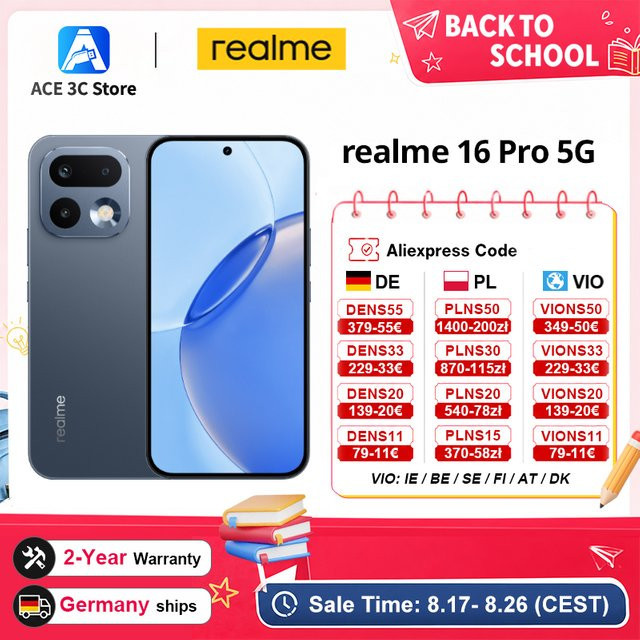 realme 16 Pro 5G Smartphone Grau mit 200-MP-LumaColor-Kamera, 6500-nit-AMOLED-Display, 6500-mAh-Akku und NFC - Bild 1