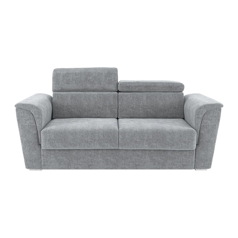 Vente-unique Schlafsofa Rizora in Grau mit verstellbarer Kopfstütze und Stoffbezug, Breite: 210 cm - Bild 2