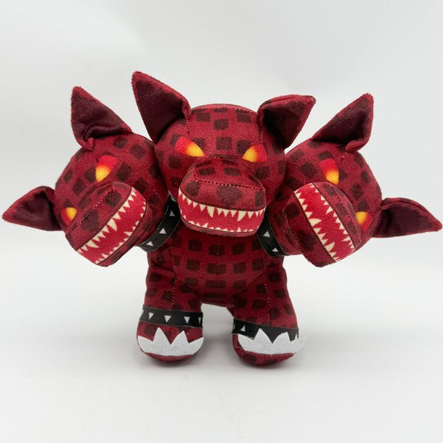 Aoger Steal A Brainrot Hundepuppe, Roter Dreiköpfiger Hund, Plüschtier - Bild 1
