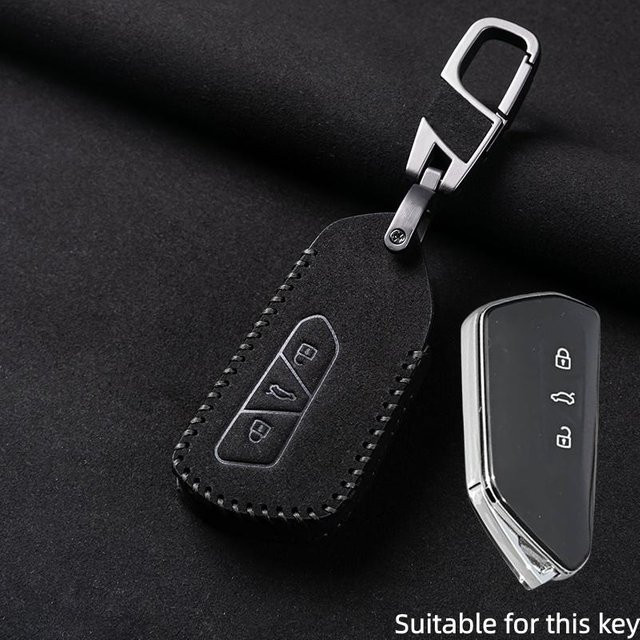 Autoschlüsselhülle Abdeckung in Schwarz für VW Golf 8 MK8, ID.3, ID.4, Cupra, Skoda Octavia A8, SEAT Leon MK4, Formentor und Tarraco - Bild 1