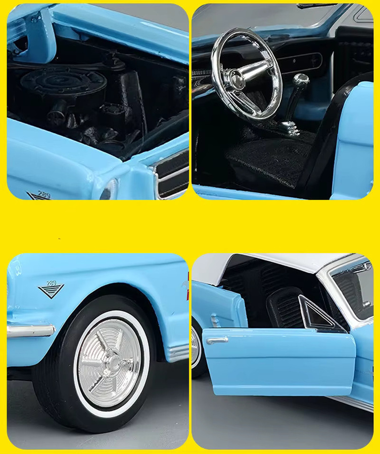 WELLY Ford 1964 1/2 Mustang, Modell, 1:24, Metall, Blau - Bild 4