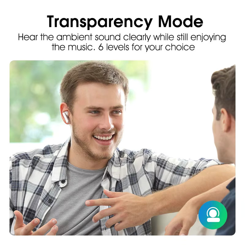 QCY HT05 Melobuds ANC Kabellose In-Ear Kopfhörer mit Bluetooth 5.2, 40dB Active Noise Cancelling, 6 Mikrofone für KI-verbesserte Anrufe und Transparenzmodus, Schwarz - Bild 6