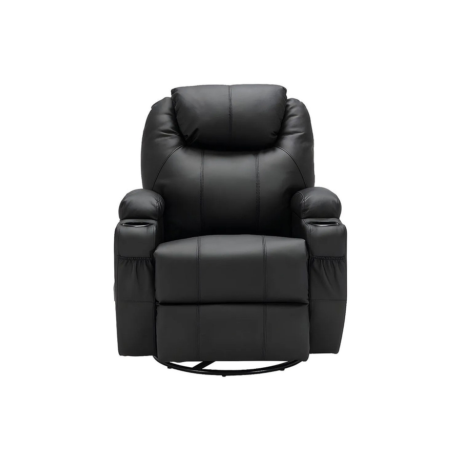 Massagesessel Silvano von Vente-unique in Schwarz mit Armlehnen aus Kunstleder, Höhe: 82 cm - Bild 2