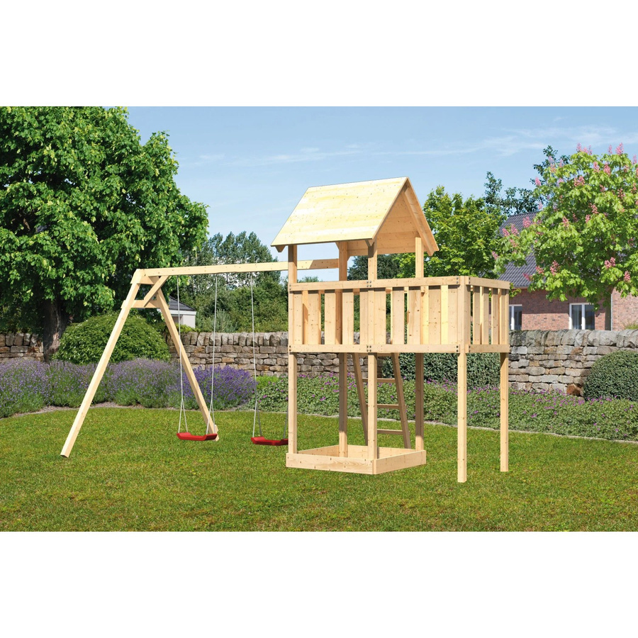 Karibu Spielturm Lotti mit Doppelschaukel und Anbauplattform - Bild 2