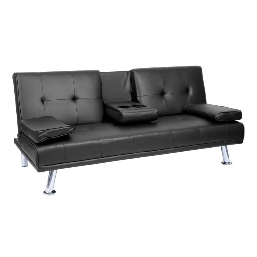 MCW 3er-Sofa F60 Schlafsofa aus Kunstleder in Schwarz, B/H/T: 166 x 77 x 97 cm - Bild 3