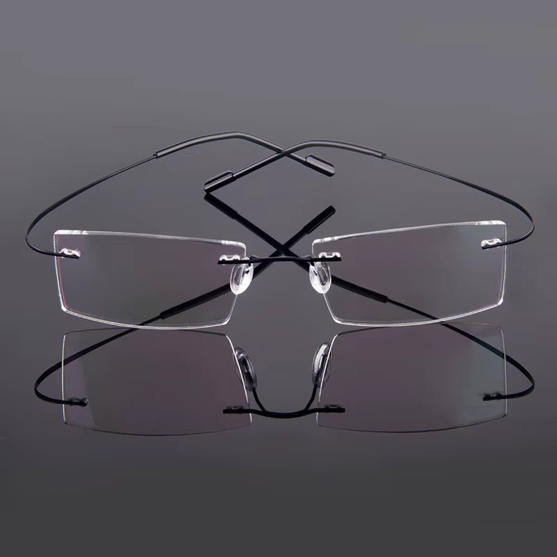 Gmei T8089 Korrektionsbrille, randlos, Metall, rechteckig - Bild 2