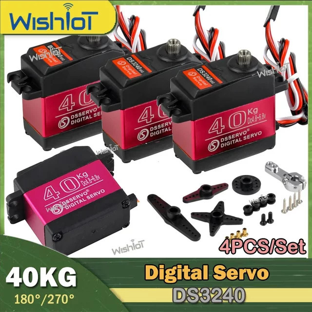 wishiot DS3240 Digital Servos Motor, 4-teiliges Set, Metallgetriebe - Bild 1