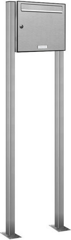Freistehendes Briefkasten-System von AL BRIEFKASTENSYSTEME in Silber, B/H/T: 46,5 x 150 x 11,6 cm - Bild 1