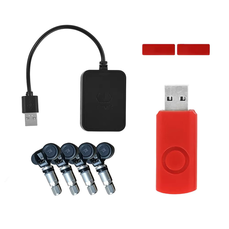 Navifly TPMS Reifendruck Überwachungssystem mit externen und internen Sensoren und Display für Android Auto Navigationsradios, Schwarz, USB-A - Bild 6