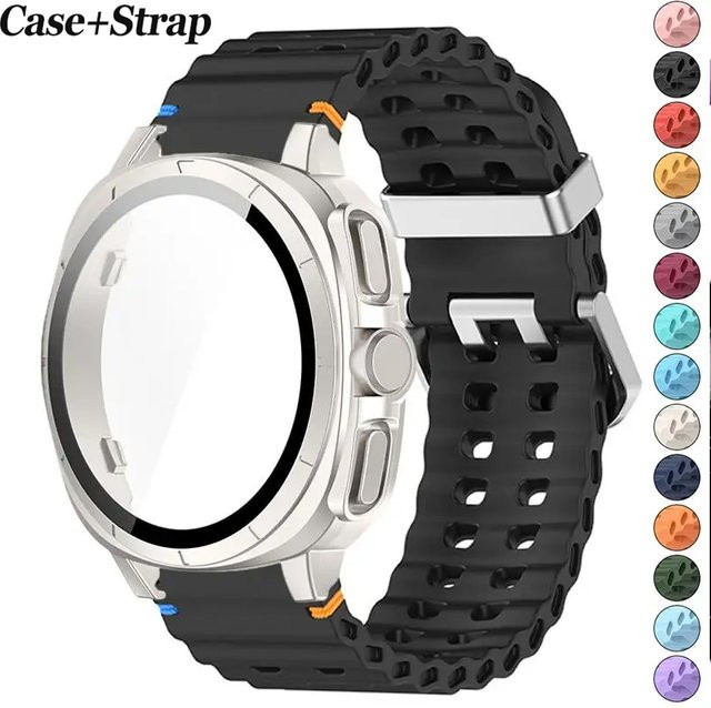 FancyWrist Uhrenarmband und Hülle, Silikon, Schwarz, Samsung Galaxy Watch 7 - Bild 1
