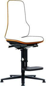 bimos Arbeitsdrehstuhl Neon Basisst. mit Gleitern in Orange und Schwarz mit Sitztiefenverstellung und Gewichtsregulierung - Bild 1