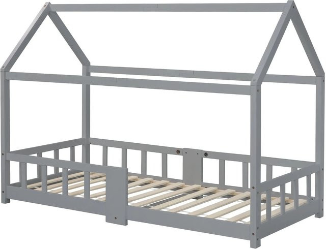 Merax Hausbett für Kinder aus Kiefernholz und MDF in Grau, Skandinavischer Stil, B/T/H: 207 x 90 x 140,5 cm - Bild 1