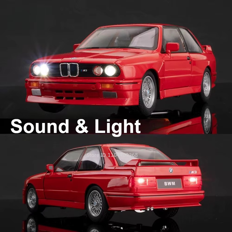 MAKEDA M3 M4 Spielzeugauto Modell, Maßstab 1:24, Licht und Sound, Metall, Gummi Reifen - Bild 3