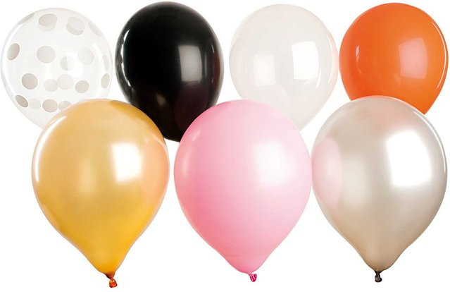 Rico Design Halloween Luftballon Mix in Schwarz und Bunt mit Punkten, 12 Stück, Durchmesser: 30 cm - Bild 1