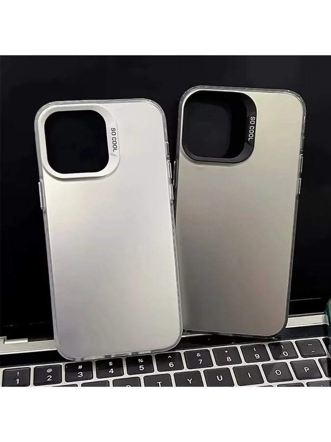 Stoßfeste Schutzhülle für Infinix Smart 9 in Matt Silber mit IMD Beschichtung - Bild 3