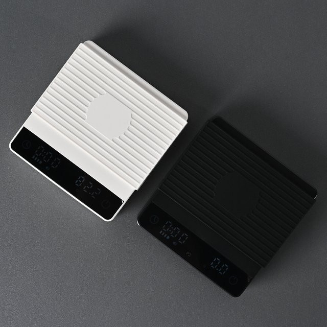 HAVMORE Smarte elektrische Kaffeewaage mit Timer in Weiß, Kapazität 2 kg, Genauigkeit 0,1 g - Bild 1