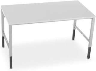 Schäfer Shop Pure Arbeitstisch AST31, manuell höhenverstellbar, Melaminplatte, 4-Fuß, Belastbarkeit bis 500 kg, Farbe: lichtgrau, B/T/H: 150 x 80 x 80-103 cm - Bild 1