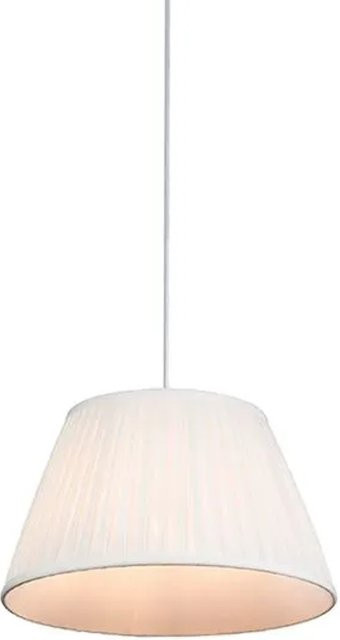 QAZQA Retro-Hängelampe in Weiß mit Stoff-Plissee, dimmbar, E27, Durchmesser: 35 cm - Bild 1