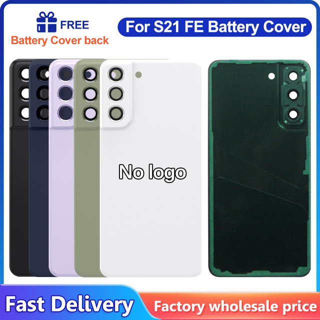 5er-Set Samsung S21 FE Akkuabdeckung in Schwarz mit Kameralinse als Ersatzgehäuse für Modell G990B - Bild 1