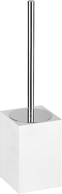 Brillantbad MAXIMA WC-Bürstengarnitur aus Polyresin und Messing in Weiß mit Chrom-Details, freistehend, B/T/H: 9,2 x 38,5 x 9,2 cm - Bild 1