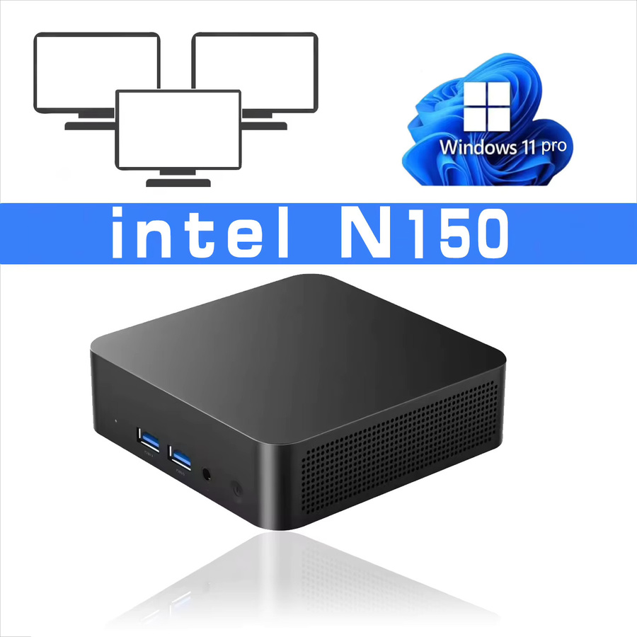 Intel N150 Mini-PC Gaming-Computer mit 32GB RAM und 2TB SSD, Schwarz, Dual WIFI6 und Bluetooth 5.2, 4K HD Unterstützung - Bild 7