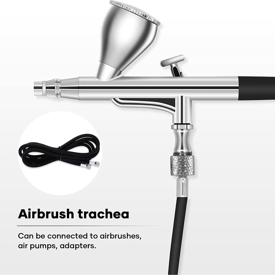Joy star Airbrush-Schlauch 1,8 m in Schwarz mit Adapter-Kit für Dachs, Paasche, Iwata und Master-Airbrush, Anschlüsse 1/8 BSP auf 1/4 BSP - Bild 2