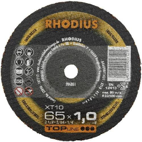 Rhodius XT10 MINI 206802 Trennscheibe gerade für Edelstahl und Stahl, Durchmesser: 65 mm, Farbe: Schwarz - Bild 1
