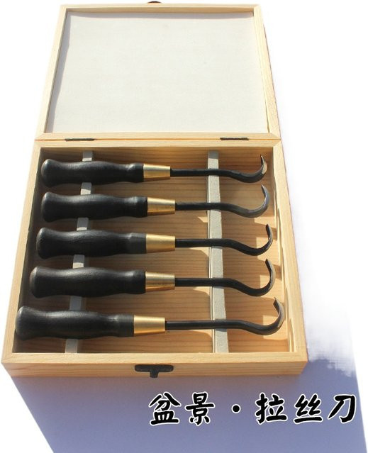 Bonsai-Messerset für Schnitzmodellierung und Gestaltung in Schwarz - Bild 1
