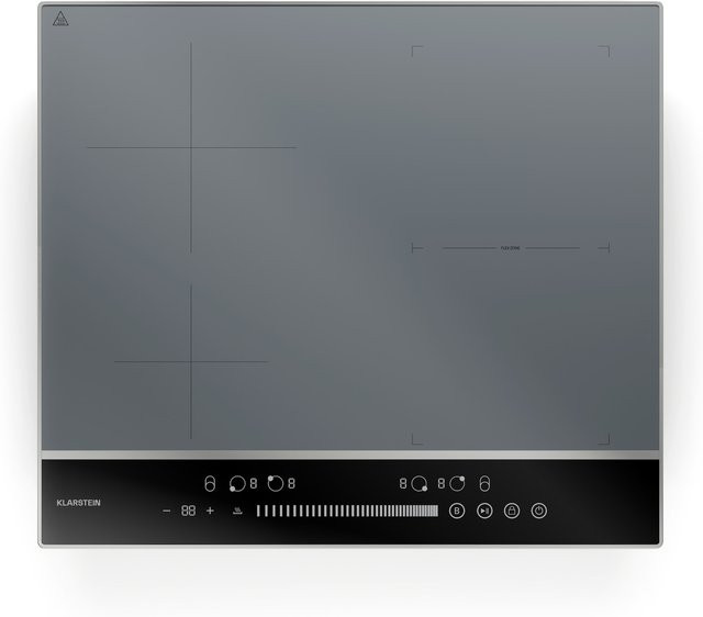 Klarstein DualTone Hybrid Induktionskochfeld in Silber und Schwarz mit Flex Zone, LED Display, Slider Control und Power Boost - Bild 1