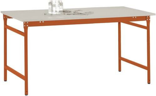 Manuflex Beistelltisch BASIS BB3051.2001 mit Melamin-Tischplatte in Rotorange RAL 2001, B/T/H: 150 x 60 x 78 cm - Bild 1