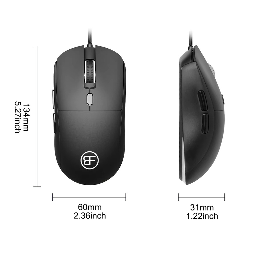Ergonomische Congdi USB Computermaus mit 6 Tasten und verstellbarer DPI in Schwarz oder Weiß - Bild 4