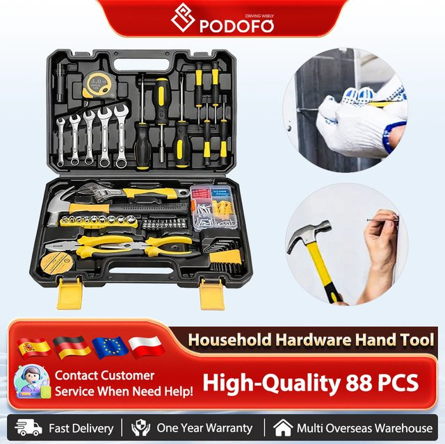 Podofo 88-teiliges Handwerkzeug-Kombinationsset für Haushalts-Hardware und Autoreparatur - Bild 1