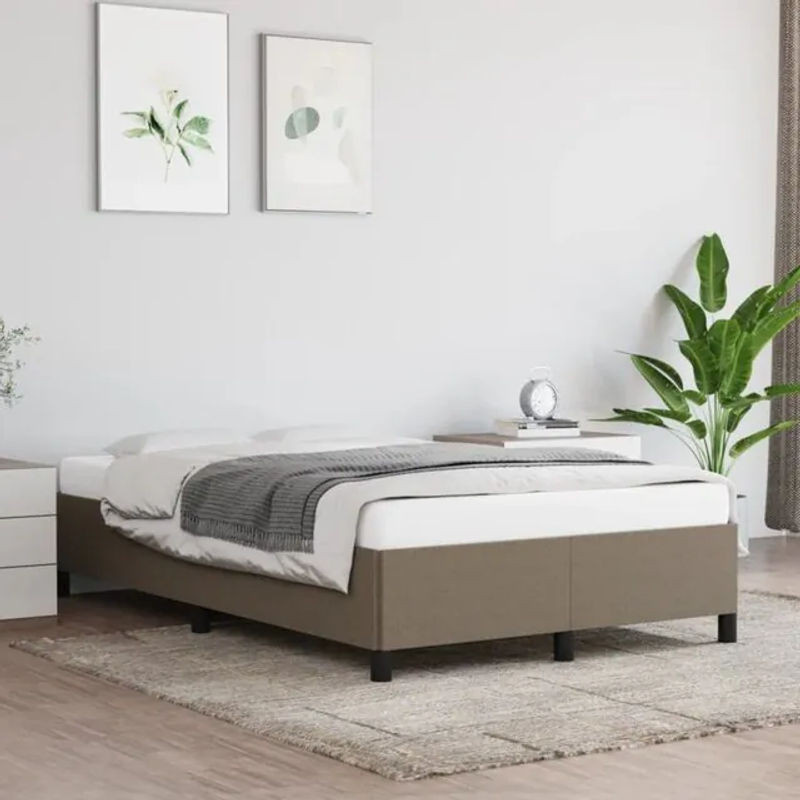 Polsterbett vidaxl in Taupe meliert aus Stoff und Holz, B/T: 120 x 190 cm - Bild 1