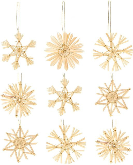 Rico Design Premium Strohstern-Set als hängender Weihnachtsschmuck, Durchmesser: 6 cm - Bild 1
