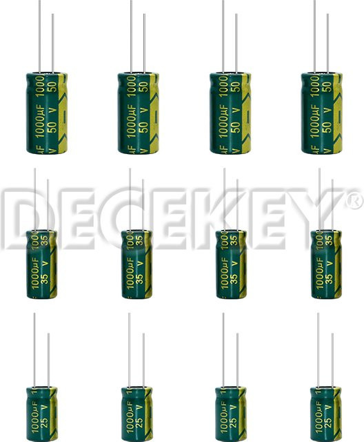 DECEKEY 10er Set Aluminium-Elektrolytkondensatoren mit niedriger ESR und hoher Frequenz, Multicolour - Bild 1
