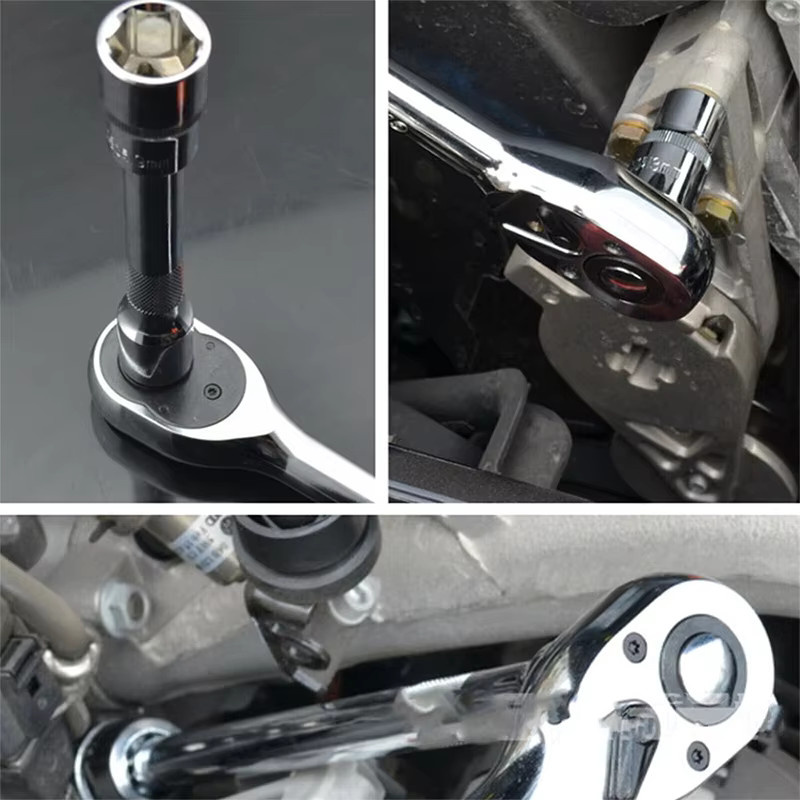 LONENESSL 108-teiliges Ratschen-Steckschlüssel-Set in Schwarz und Silber mit 1/4 Zoll Ratschenschlüssel, Drehmomentschlüssel-Kombi-Set und Schraubendreher-Bits für die Autoreparatur - Bild 2