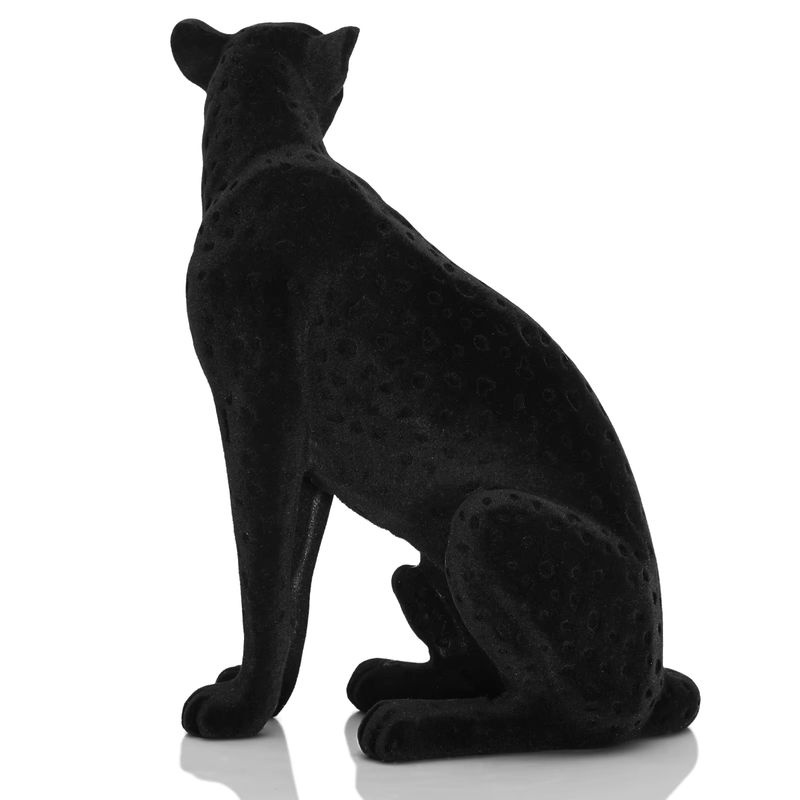 Dekorative Kunstharz-Tierfigur Panther in Schwarz mit Tierprint für deine Home Dekoration - Bild 2
