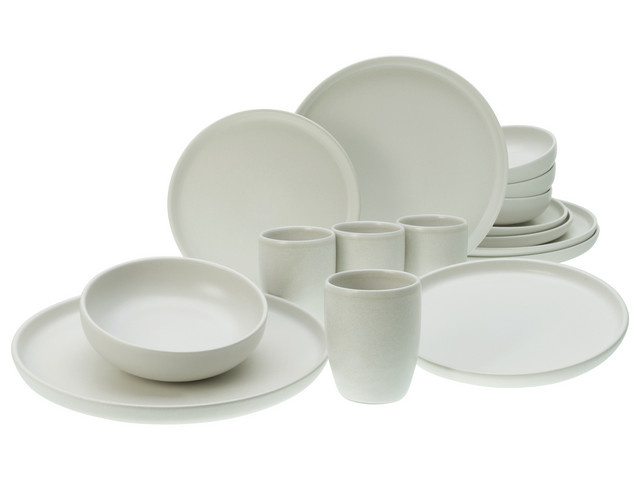 CreaTable Kombiservice Uno Offwhite aus Steinzeug, 16-teilig - Bild 1
