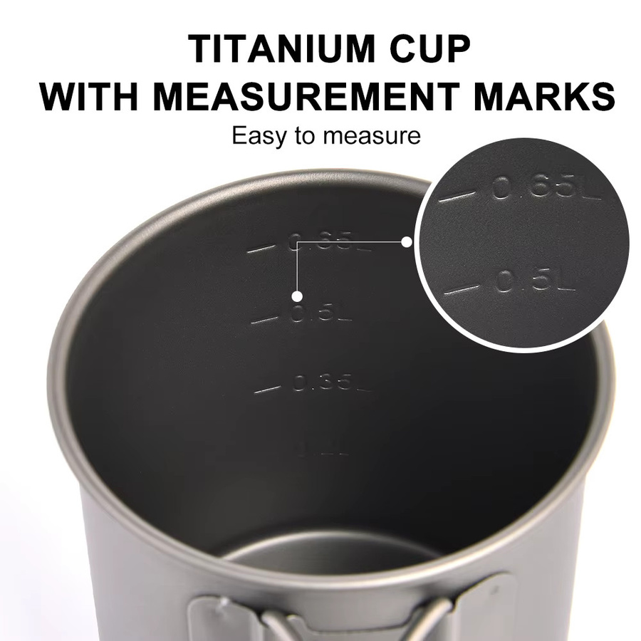 Widesea Camping-Becher aus Titan in Silber für Outdoor, Wandern und Picknick - Bild 3