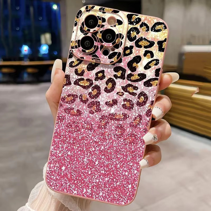 Matte Handyhülle mit Leopardenmuster für Apple iPhone in Pink - Bild 3
