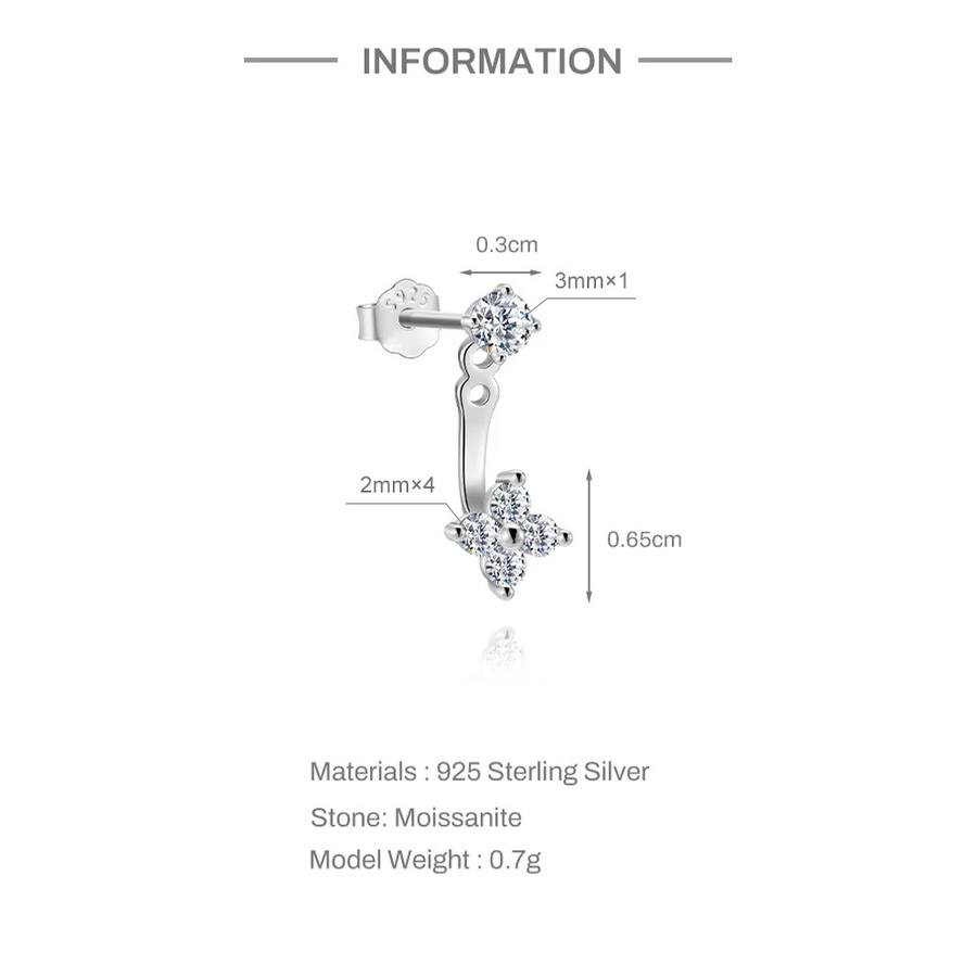 CANNER Ohrring, 925 Silber, Moissanit, Sechszackiger Stern, Damen - Bild 2